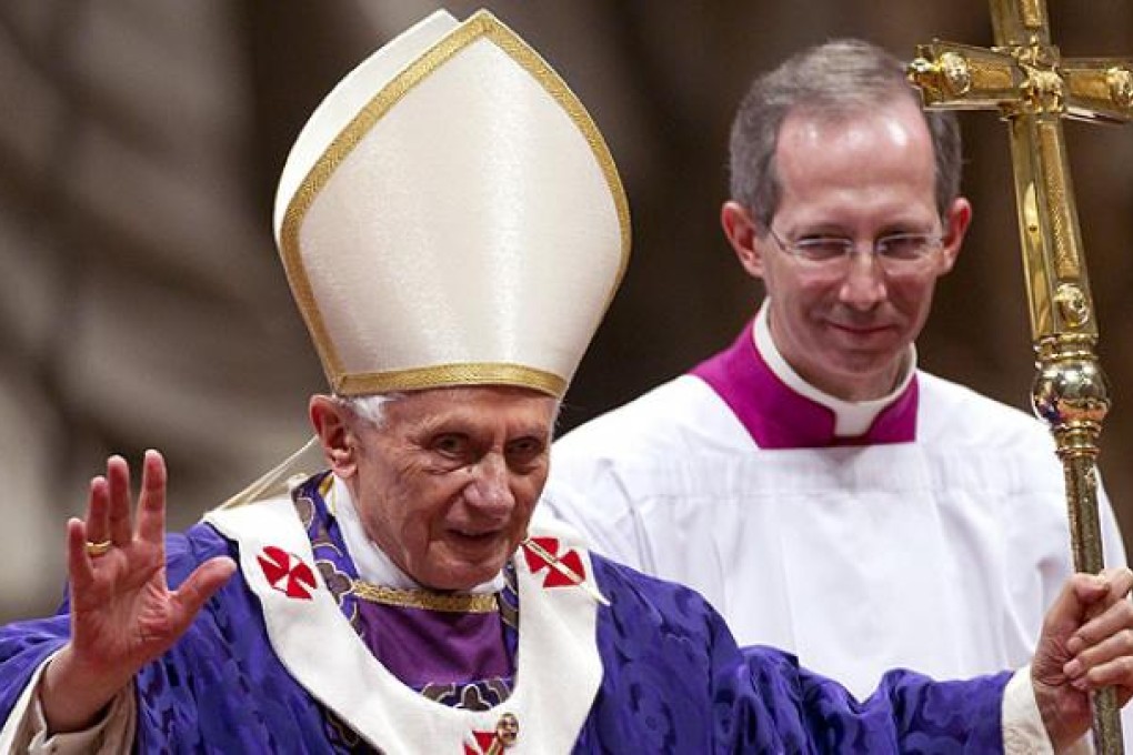 Pope Benedict XVI attends the Ashes Wednesday Mass. Photo: EPA