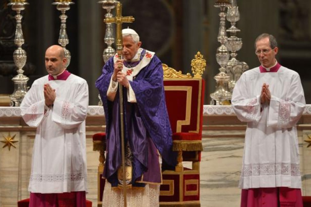 Pope Benedict XVI made his first public appearance on Wednesday since his shock resignation announcement. Photo: AFP