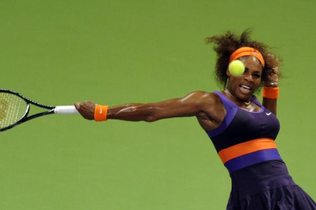 Serena Williams during her victory over Petra Kvitova. Photo: Xinhua