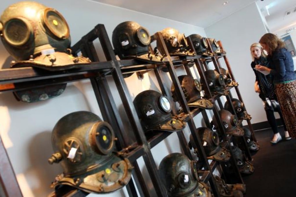 Diving helmets displays at Hong Kong Maritime Museum, Central Ferry Pier 8. Photo: David Wong