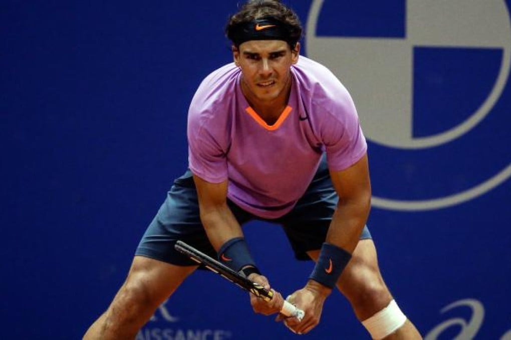Rafael Nadal waits for a serve from Martin Alund during the Brazil Open semi-final singles match in Sao Paulo. Photo: AP