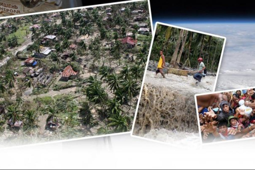 A hard-hit area in the Compostela Valley (far left), Mindanao, after Super Typhoon Bopha smashed through the southern Philippines; locals carry a body (left) after flash floods hit New Bataan; residents in New Bataan (below) plead for relief food. Photos: AP, AFP, Reuters, Xinhua