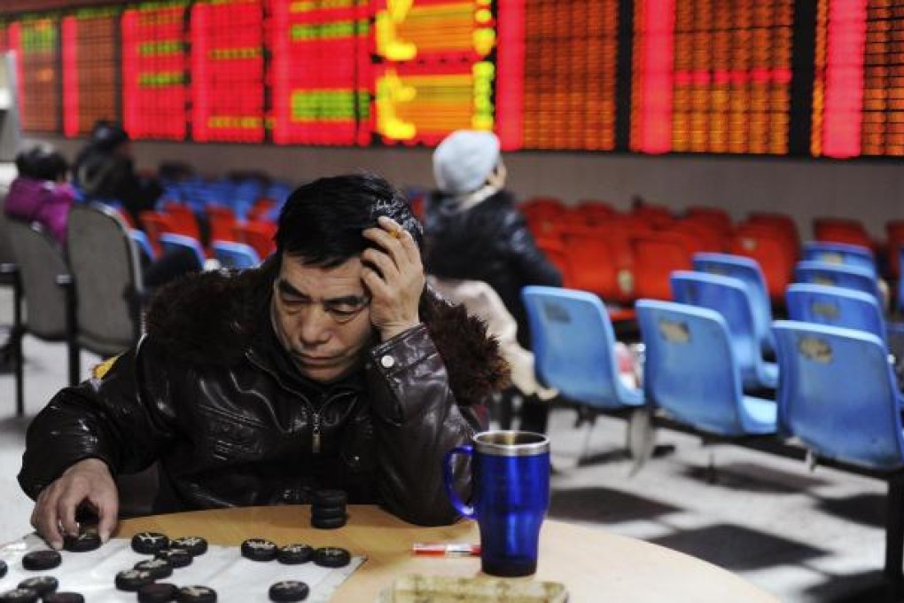 Investors believing a first-day gain in trading after the Lunar New Year bodes well were disappointed yesterday. Photo: Reuters