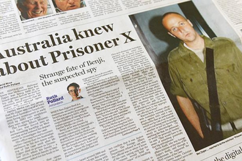 The man, identified by Australian media as Mossad agent Ben Zygier, known as "Prisoner X", died in a secret prison near Tel Aviv in 2010 in a case the Israeli government went to extreme lengths to cover up. Photo: AFP