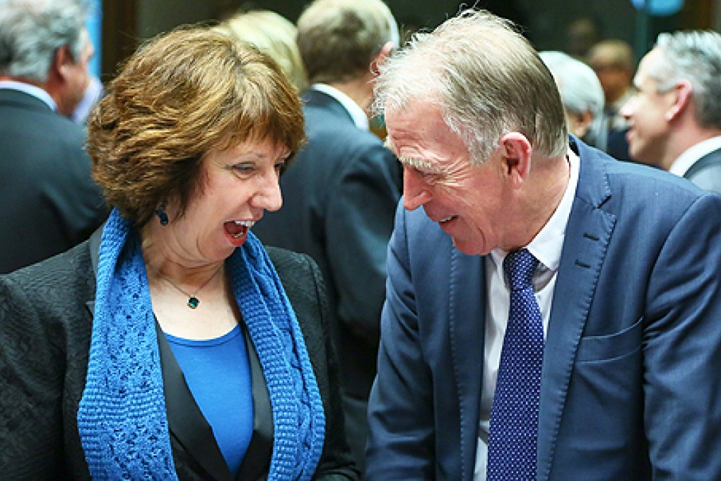 EU foreign policy chief Catherine Ashton with Danish Foreign Minister Villy Sovndal in Brussels. Photo: EPA