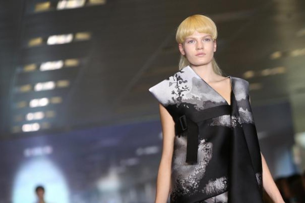 Mary Katrantzou looks to vintage black-and-white prints. Photo: AP