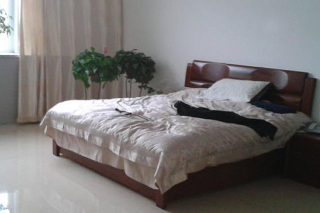 The luxury queen-sized bed and the government office in question. Photo: SCMP