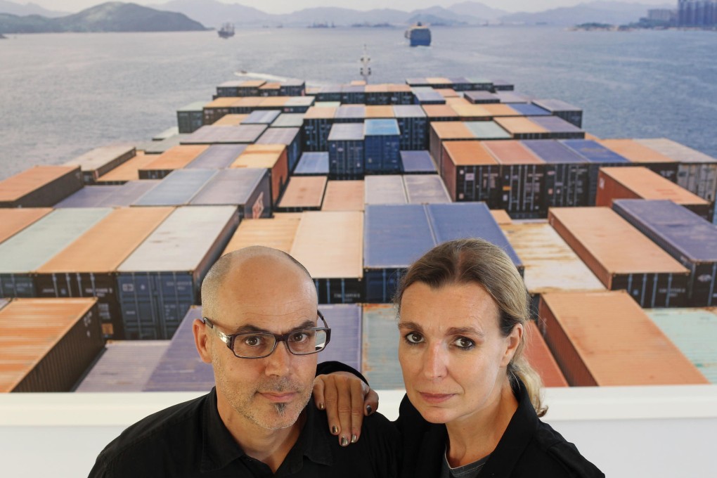 Laurent Gutierrez and Valerie Portefaix in front of their prize-winning work. Photo: Sam Tsang