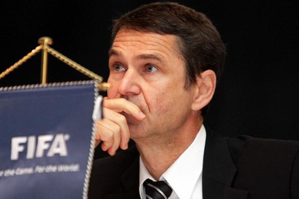 Fifa Director of Security Ralf Mutschke listens to a speech at the Interpol conference on match-fixing conference in Kuala Lumpur. Photo: EPA