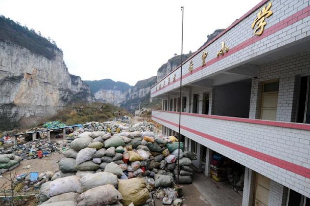 Hong Kong Lingquan Laoshan primary school has been turned into a rubbish dump. SCMP Photos