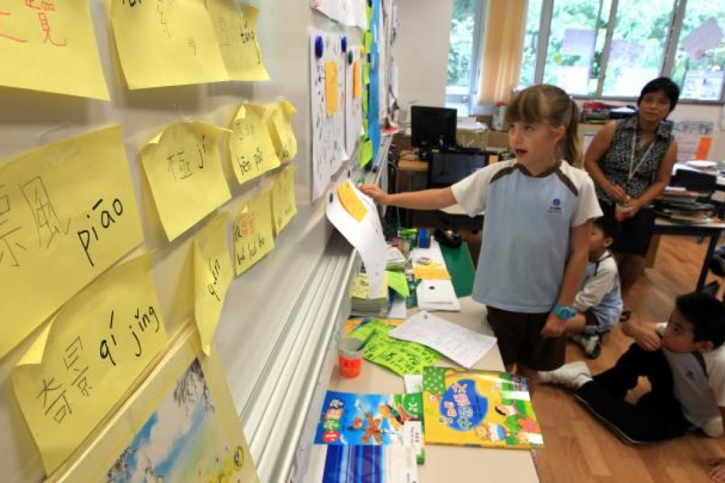 Students at ISF Academy study Putonghua. Photo: Dickson Lee