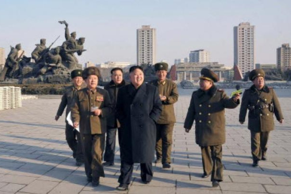 North Korean leader Kim Jong-Un inspects the reconstruction site of the Victorious Fatherland Liberation War Museum in Pyongyang. Photo: AFP