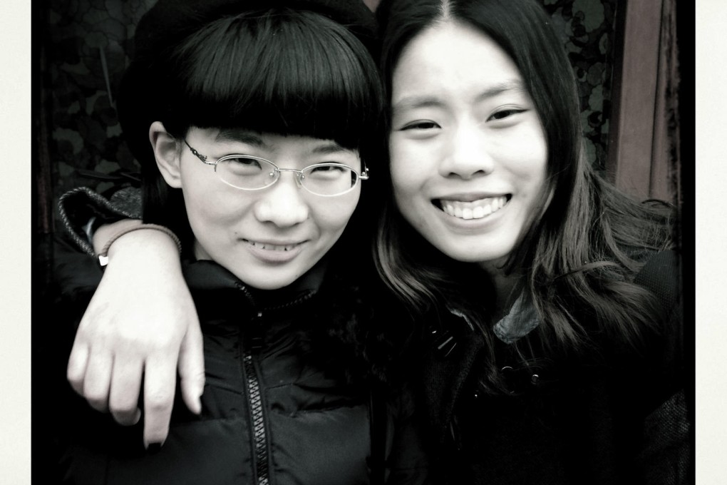 Lesbian lovers Mayu Yu (left), 27, and Elsie Liao, 21. Photo: Simon Song
