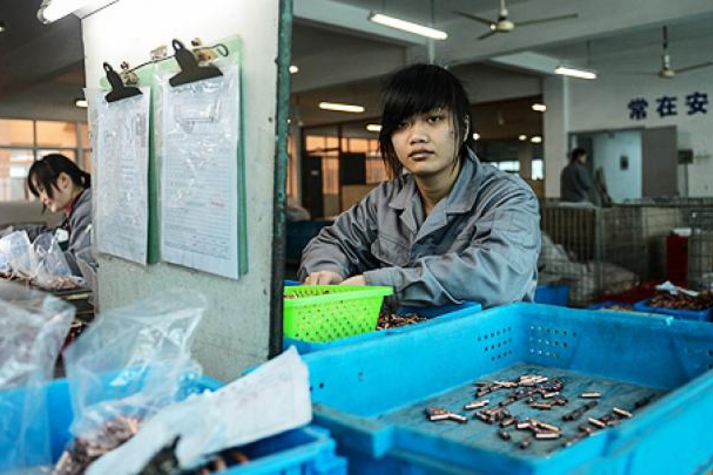 A factory in Wenling, in east China's Zhejiang province. Demand for Chinese exports teetered in February. Photo: Xinhua