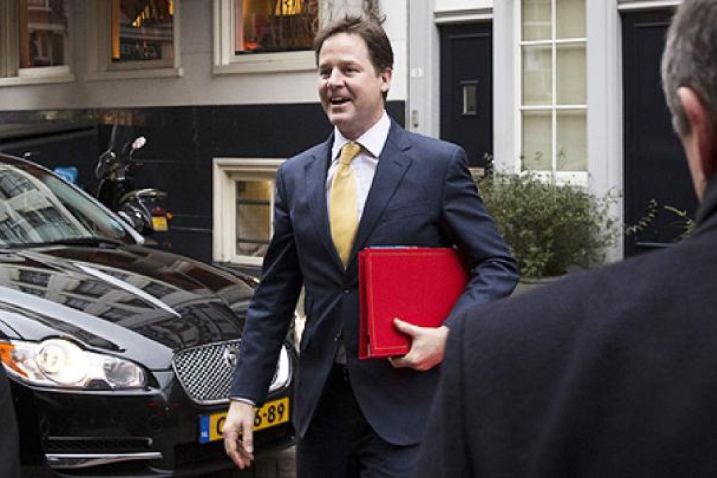 The sex scandal threatens to engulf Liberal Democrats' leader and deputy prime minister Nick Clegg. Photo: Reuters