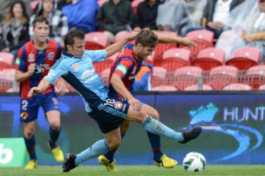 The Newcastle Jets in action against Italy at the Hunter Stadium in Newcastle, Australia, earlier this month. Photo: EPA