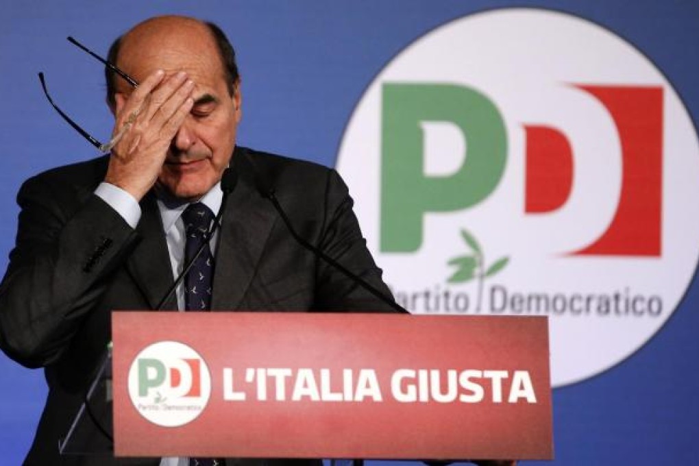 Democratic Party leader Pier Luigi Bersani feels the strain. Photo: Reuters