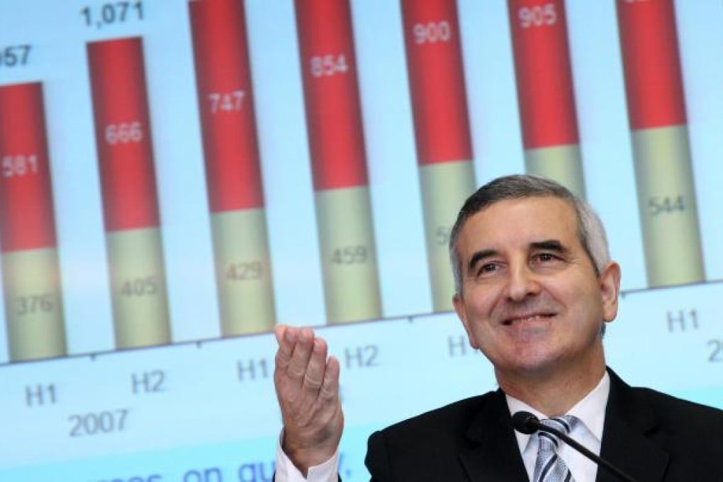 Alex Arena says HKT's mobile operation could have posted more gains if not for Apple's phone-locking policy.Photo: May Tse