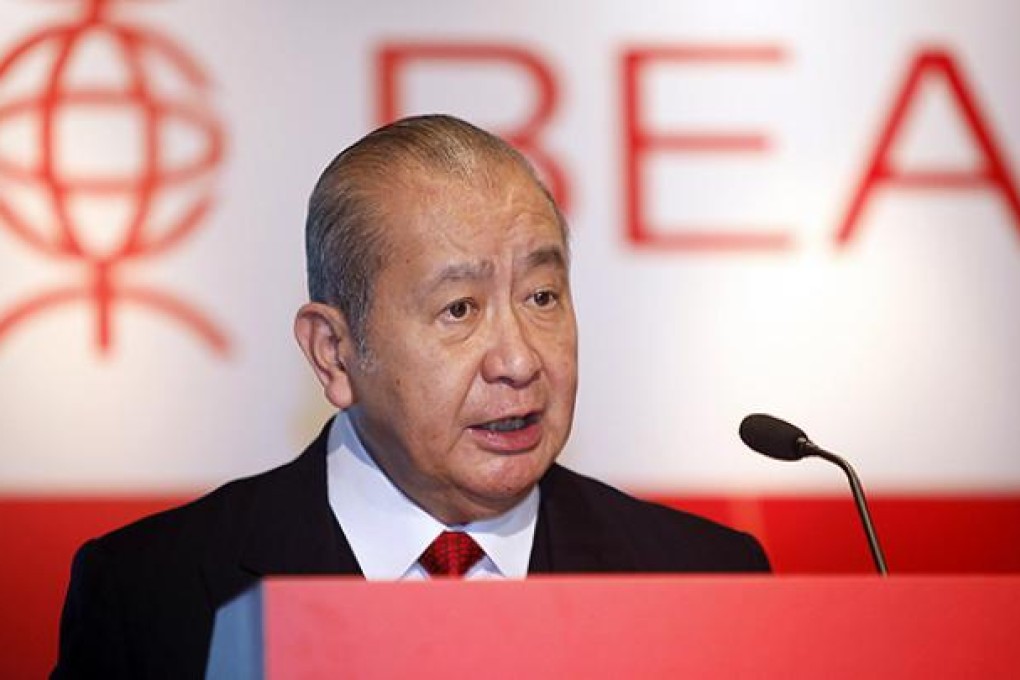 BEA chairman David Li announces the company's annual results. Photo: EPA