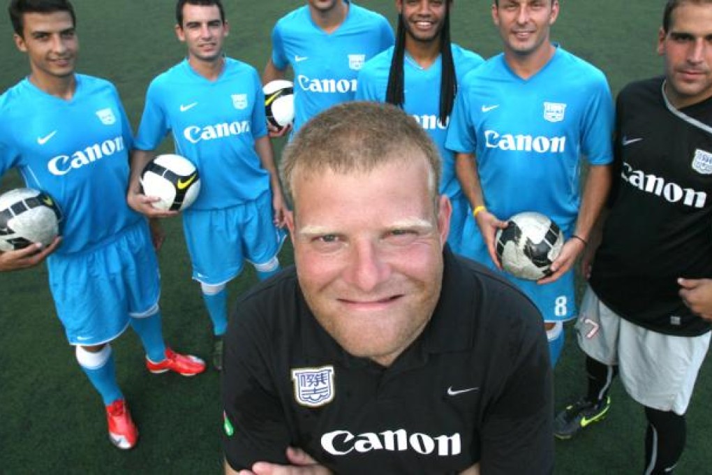 Kitchee Football Club's coach (front) Josep Gombau. Photo: Felix Wong