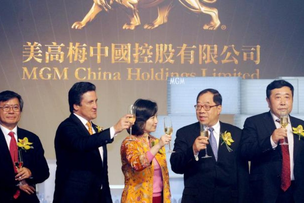 MGM executives and government officials at the groundbreaking ceremony for the casino operator's new resort. Photo: Edward Wong