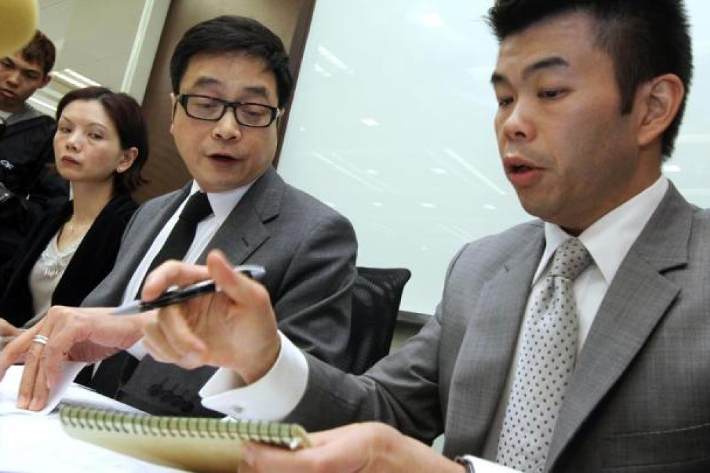 (From left) Coral Kwok, customer service manager; Raymond Ng, General Manager Paul Chan, assistant manager-group tour of Kuoni brief to media on the hot air balloon accident in Egypt which killed several Hong Kong tourists at their office in Kwun Tong. Photo: Edward Wong