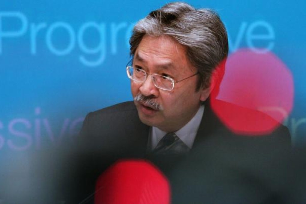 Financial Secretary John Tsang Chun-wah attends a news conference after delivering his budget speech. Photo: David Wong