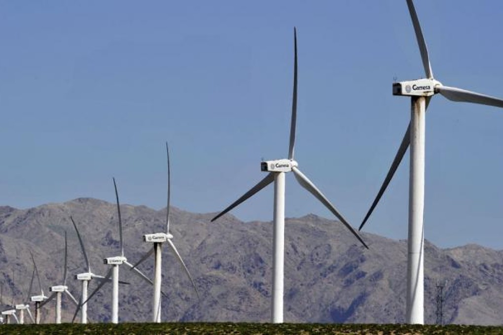 China's renewable energy sector, such as wind farms, has been overpromoted by the government. Photo: Xinhua