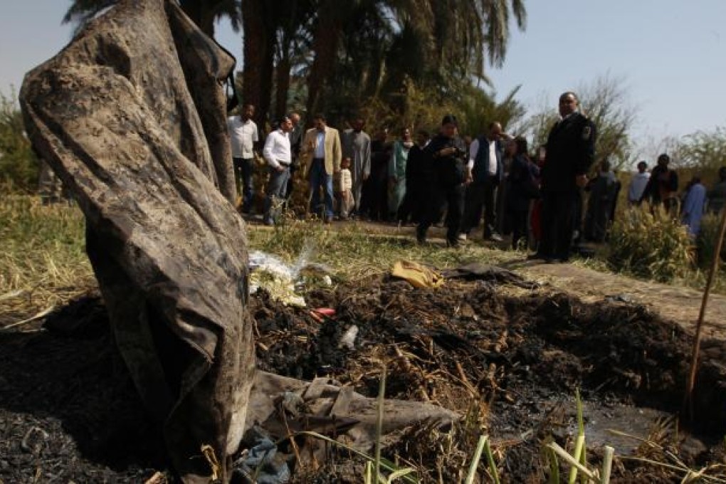 The site where the burning balloon plunged to earth. The owner of the land says he wants a memorial for the victims. Photo: Sam Tsang