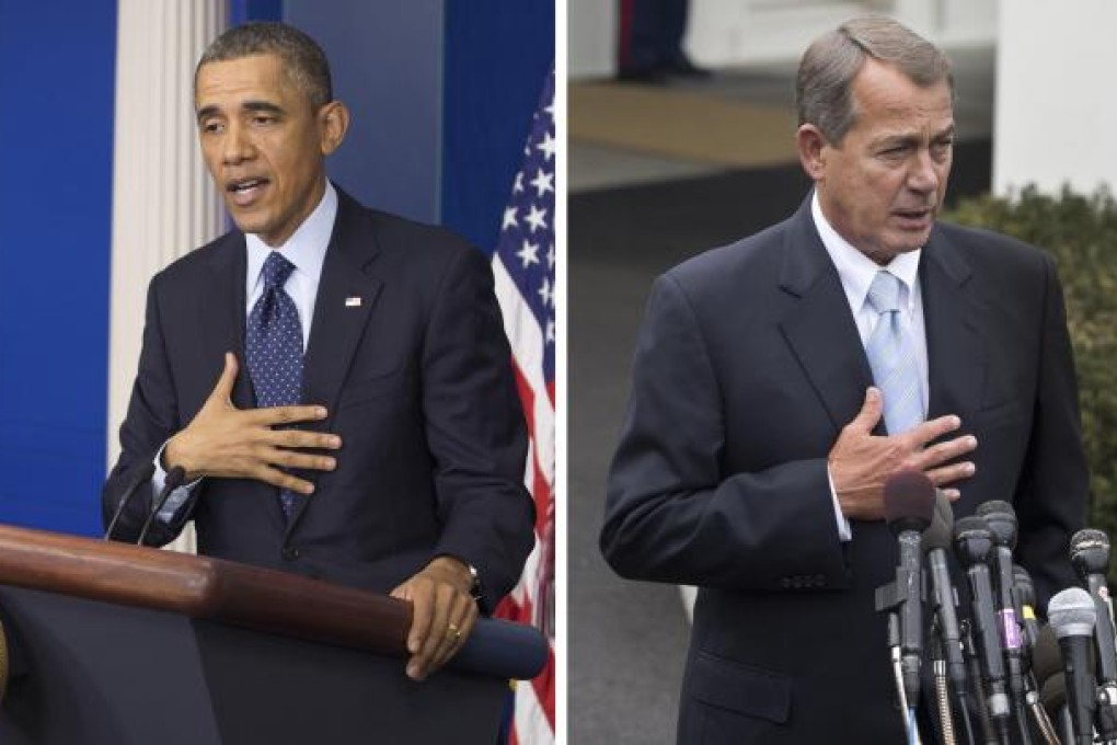 President Barack Obama and the House Speaker John Boehner, who failed to reach a deal to avoid the sequester. Photo: NYT