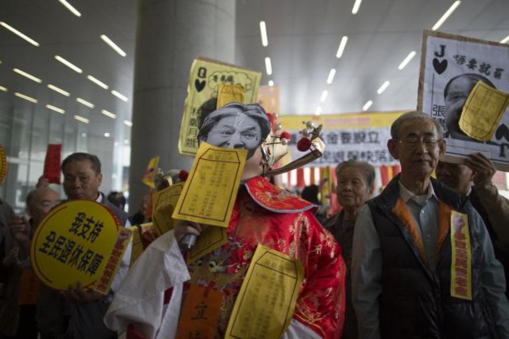 The civil service pension obligations cited by John Tsang, with a net present value of HK$600 billion, can be used for old age benefits. Photo: Bloomberg