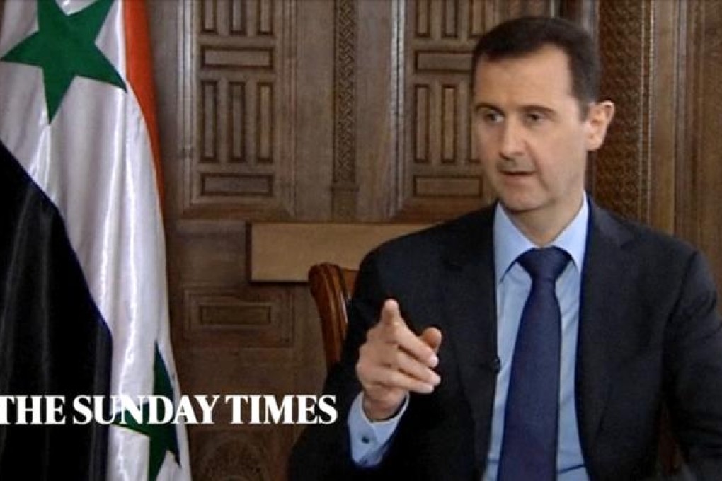 Syrian President Bashar al-Assad speaks during an interview with The Sunday Times. Photo: AP