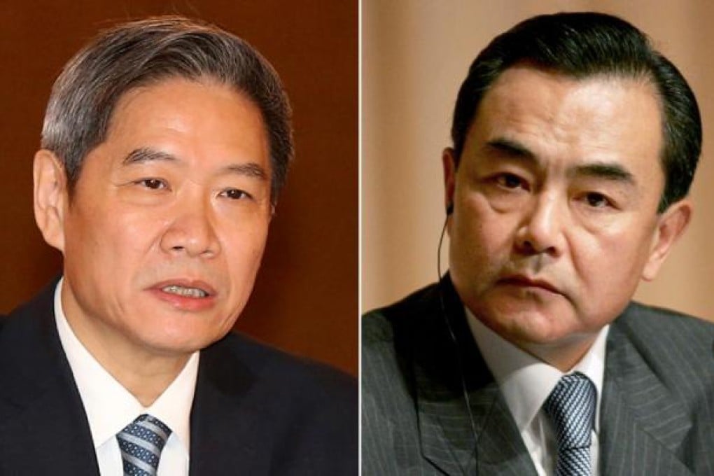 Zhang Zhijun (left) is expected to replace Wang Yi.