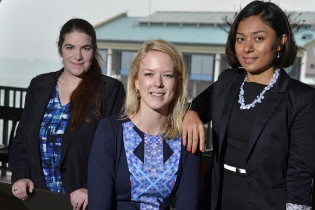 Young Professionals in Shipping Network's Marija Pospisil, Tabitha Logan and Su Yin Anand believe shipping needs greater promotion as a pillar of HK's economy. Photo: Warton Li