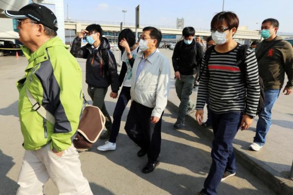Victims’ relatives arrive at Cairo airport yesterday. Photo: Sam Tsang