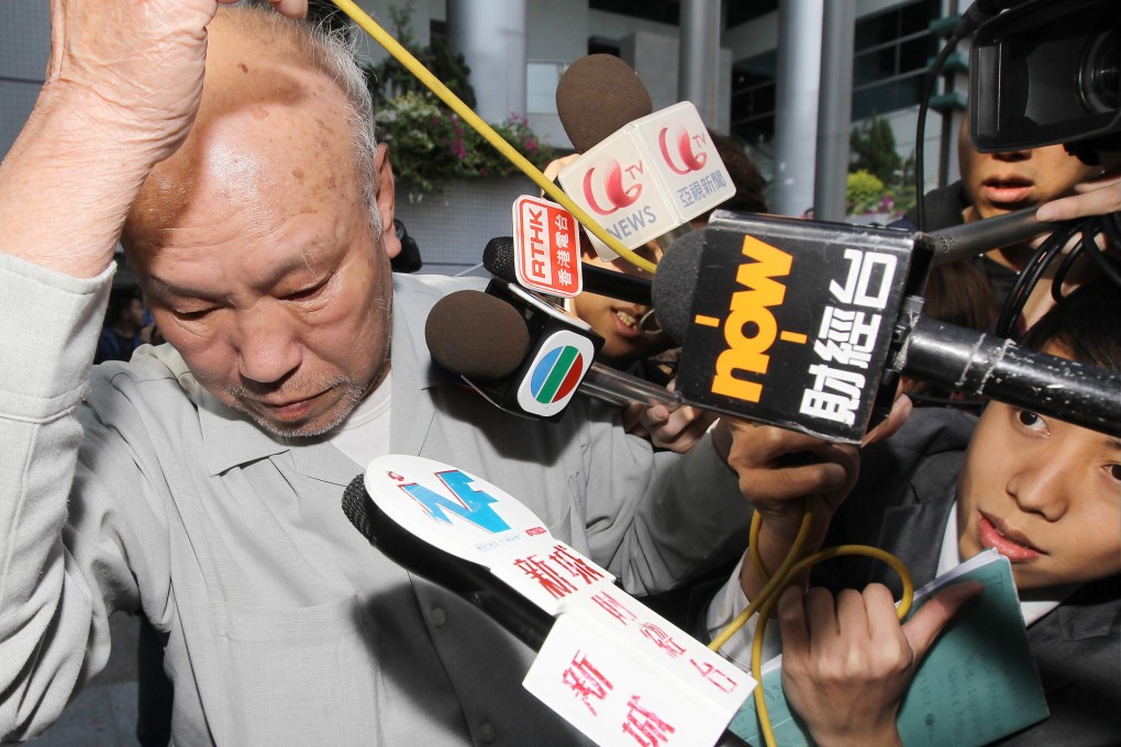 Chu Wai-wing, 77, leaves Kowloon City Court yesterday. He was the only person prosecuted over the To Kwa Wan case. Photo: Edward Wong