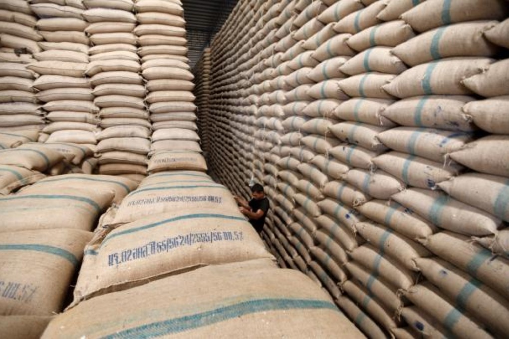 Thailand may run out of warehouse space as reserves jump 40 per cent to a record 18.2 million tonnes. Photo: EPA