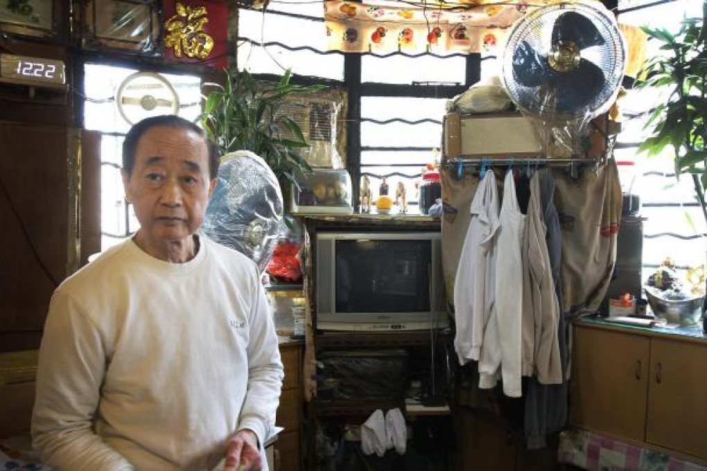 Seventy-year-old Cheng Lung-ming, who has lived in the same subdivided flat on Tonkin Street for over 20 years, applied for public housing a few days ago. Photo: Dickson Lee