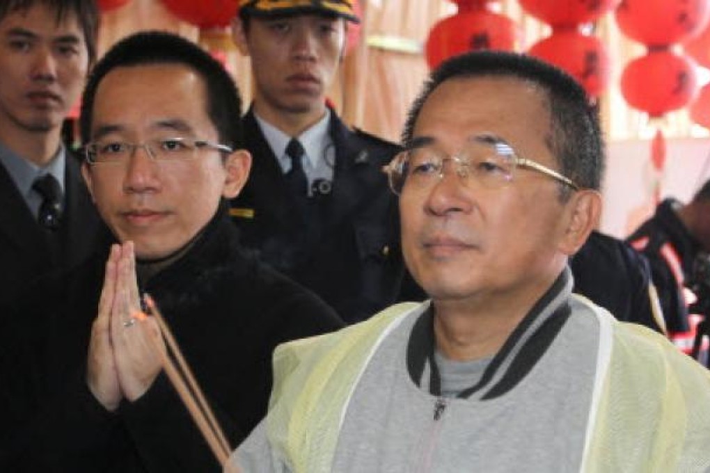 Former Taiwanese president Chen Shui-bian Chen Shui-bian (right) currently serving a 20-year jail term for multiple graft convictions. Photo: AFP