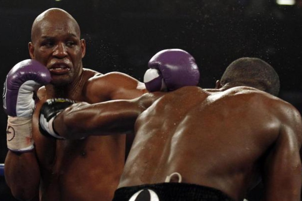 Bernard Hopkins lands a punch against Tavoris Cloud. Photo: Reuters