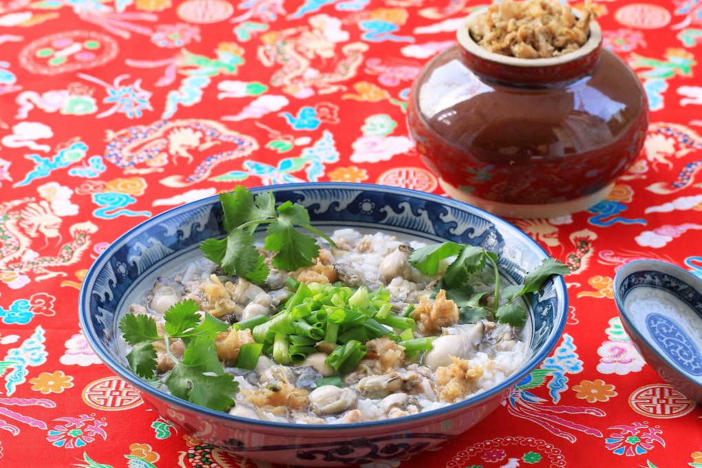 Chiu Chow oyster congee. Photography: Jonathan Wong. Styling: Nellie Ming Lee