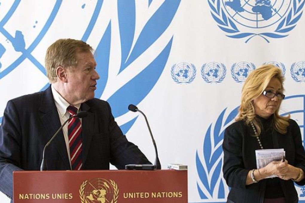 United States Special Envoy for North Korean Human Rights Issues Robert King speaks to reporters prior to the UN Special Rapporteur on North Korea's report at the European headquarters of the United Nations in Geneva. Photo: EPA