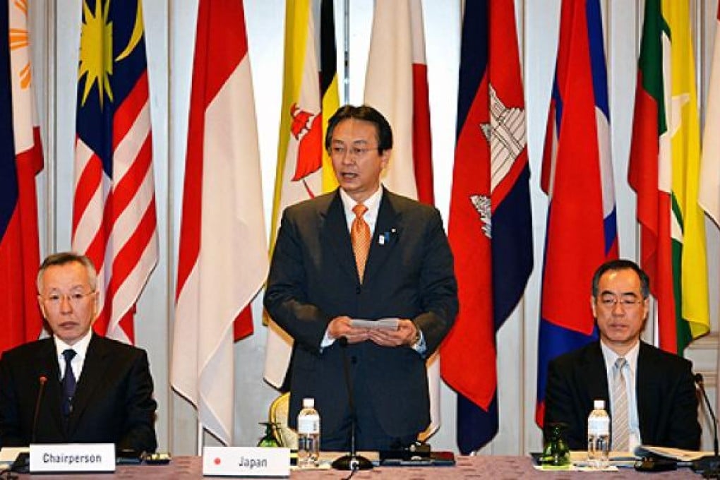 Japanese Vice Defence Minister Akinori Eto (centre) delivers an opening speech before senior defence officials from Asean countries on Wednesday. Photo: AFP