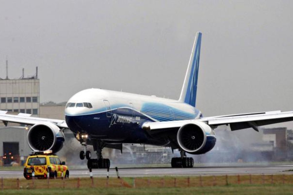 Boeing plans to widen the interior of the 777's fuselage, give it new engines and enlarge the wing, building it out of composite materials instead of aluminium. Photo: Bloomberg