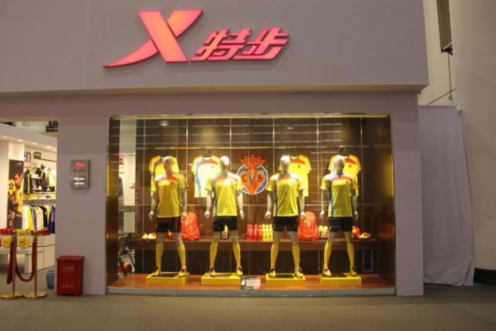 Xtep plans to consolidate up to 200 underperforming outlets this year, in what it says is a challenging market. Photo: SCMP
