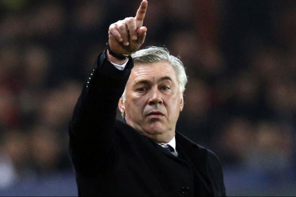 Paris Saint Germain's coach Carlo Ancelotti. Photo:AP