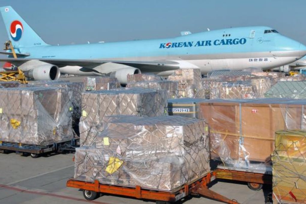A Korean Air cargo plane at Incheon International Cargo Terminal in South Korea. Photo: Bloomberg