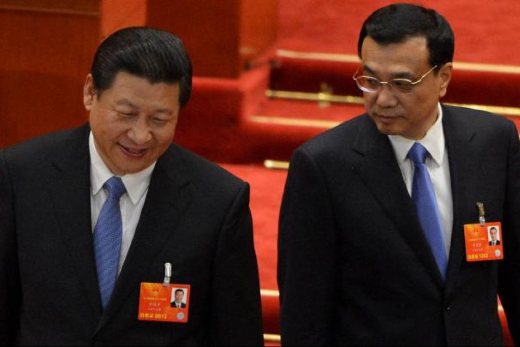 Newly-elected Chinese President Xi Jinping and Premier Li Keqiang. Photo: AFP