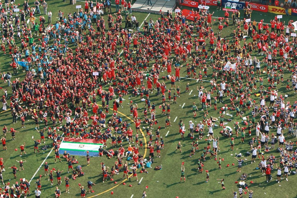 It all begins here . . . thousand of kids turn out each weekend to play mini rugby in Hong Kong. Photo SCMP