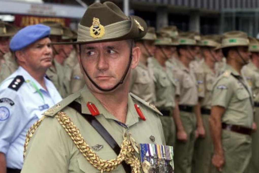 Peter Cosgrove when he was head of the Australian army. Photo AFP